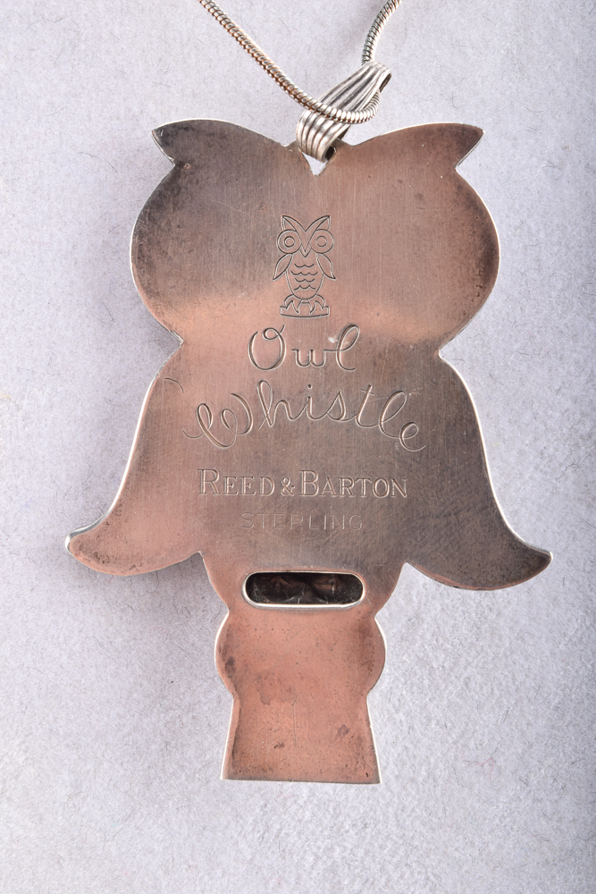 Reed & Barton Sterling Silver Owl Whistle Necklace