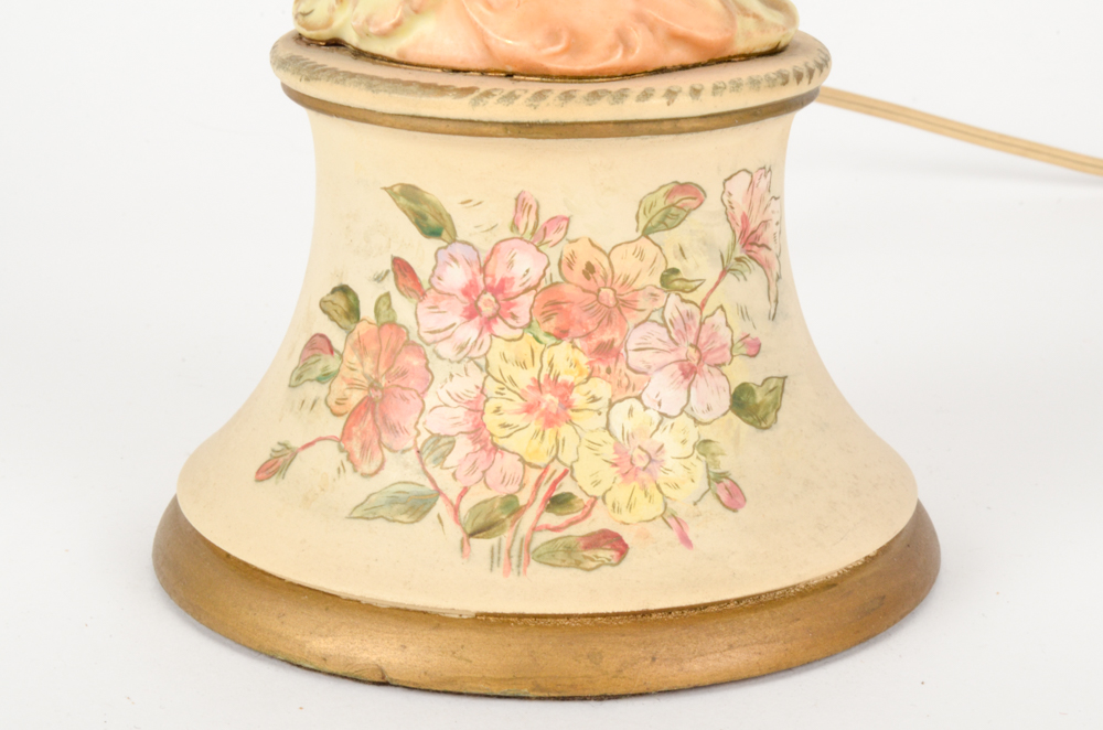 Vintage Ornate Hand-Painted Floral Porcelain Lamp