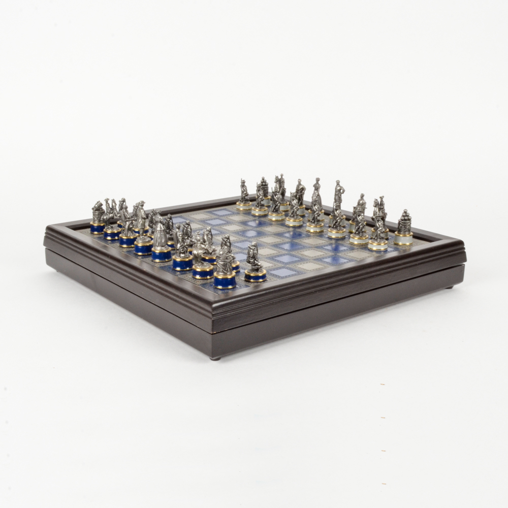 Pewter American Civil War Chess Set by The Franklin Mint