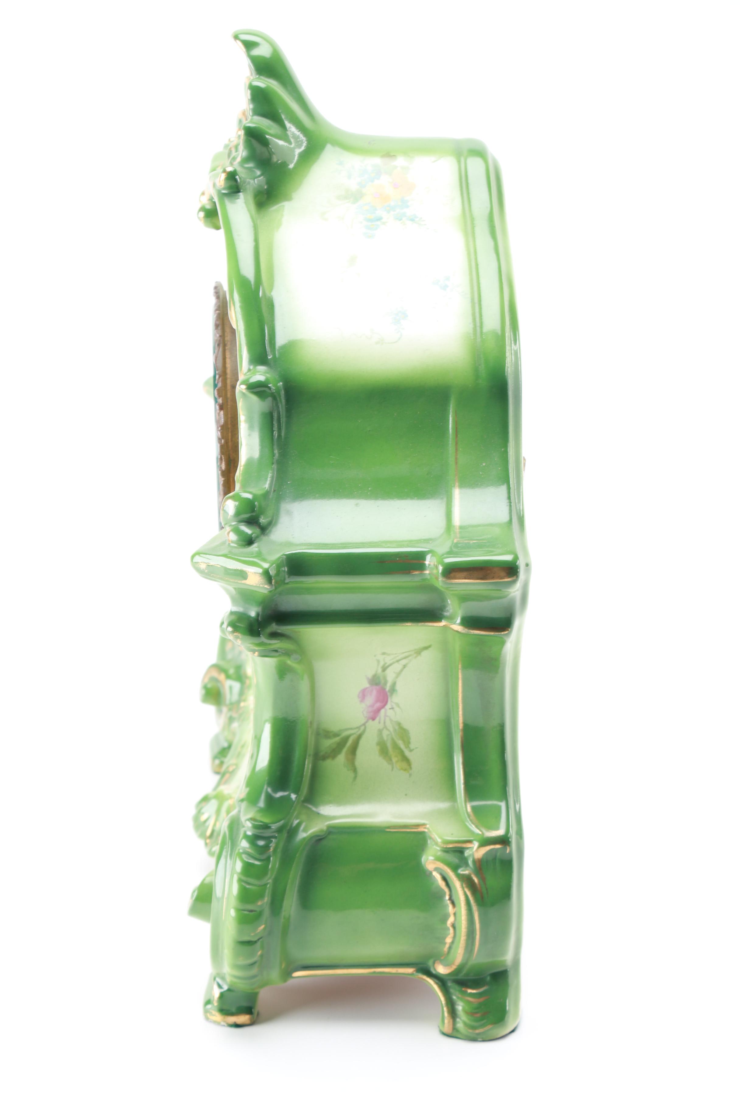 Ansonia Royal Bonn "La Manche" Porcelain Mantel Clock