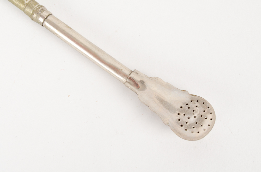 Vintage Long Pipe and Two Yerba Mate Bombilla Spoons