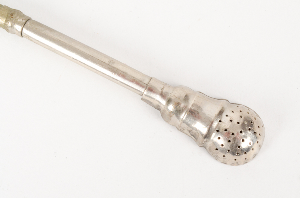 Vintage Long Pipe and Two Yerba Mate Bombilla Spoons