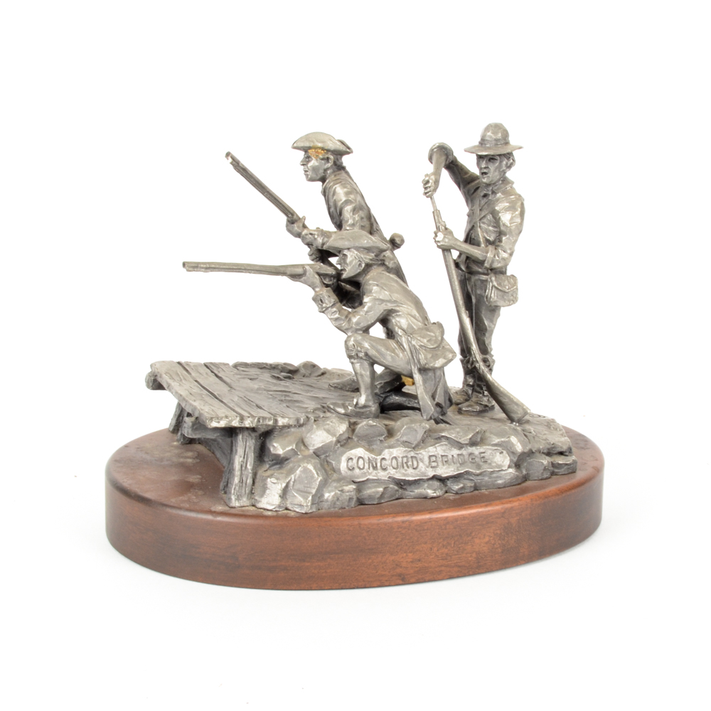 Philip Kraczkowski "Concord Bridge" 1973 Pewter Sculpture