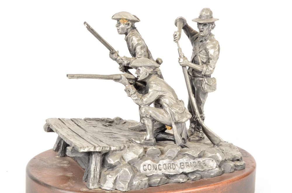 Philip Kraczkowski "Concord Bridge" 1973 Pewter Sculpture