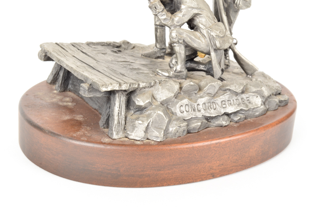 Philip Kraczkowski "Concord Bridge" 1973 Pewter Sculpture