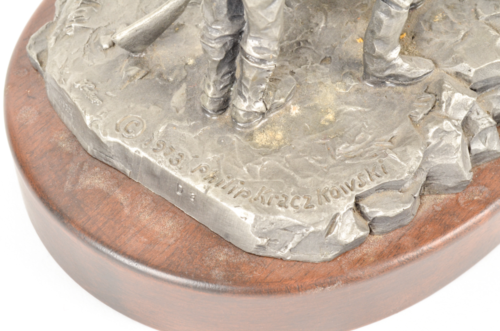 Philip Kraczkowski "Concord Bridge" 1973 Pewter Sculpture