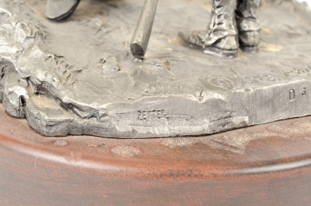 Philip Kraczkowski "Concord Bridge" 1973 Pewter Sculpture