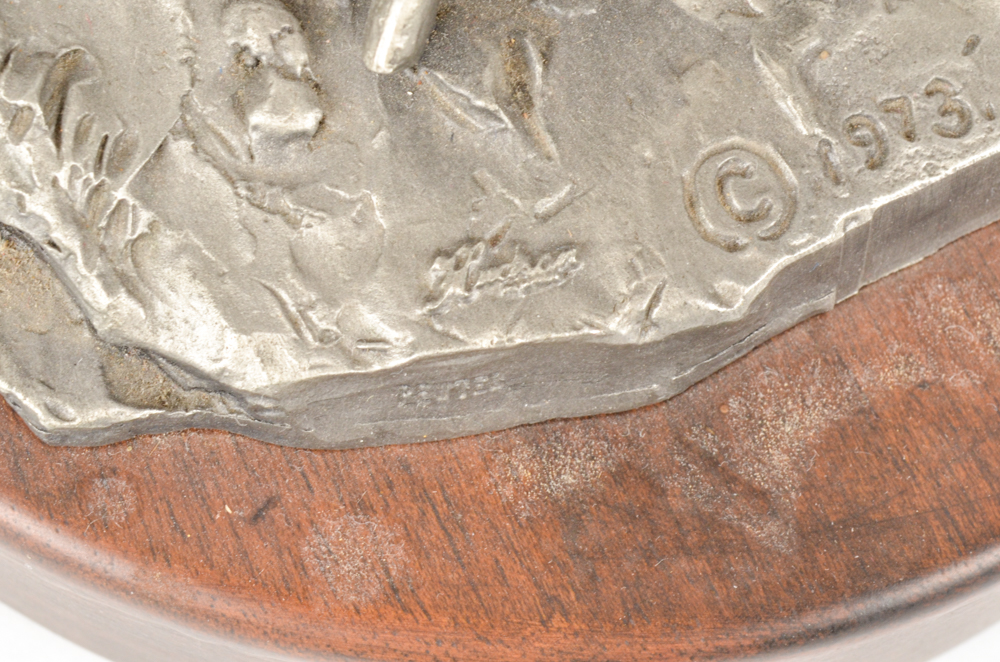 Philip Kraczkowski "Concord Bridge" 1973 Pewter Sculpture