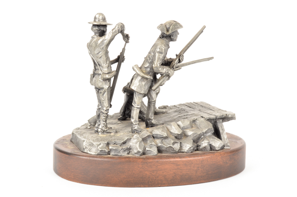 Philip Kraczkowski "Concord Bridge" 1973 Pewter Sculpture