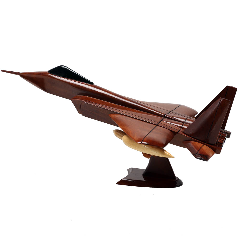Handcrafted Wooden Fighter Jet Display