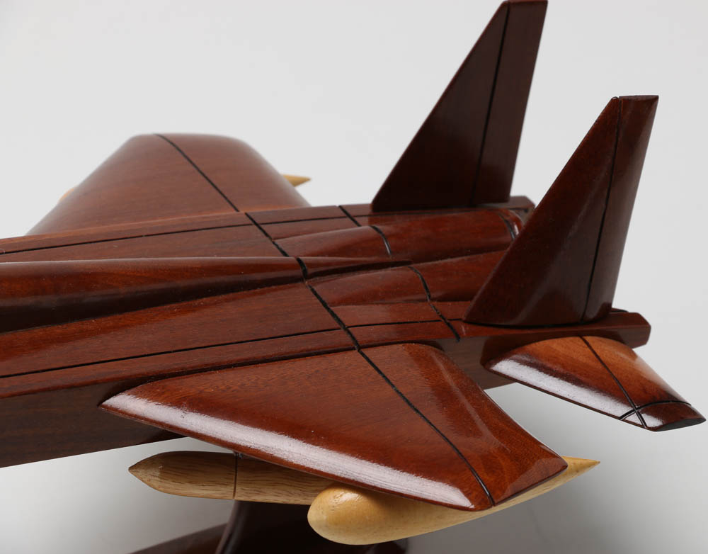 Handcrafted Wooden Fighter Jet Display