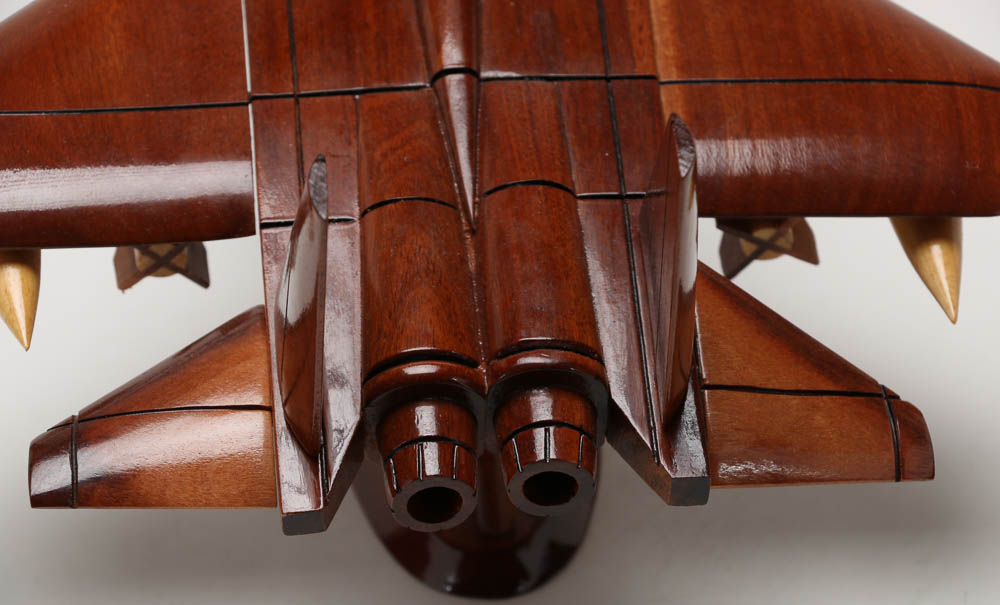 Handcrafted Wooden Fighter Jet Display