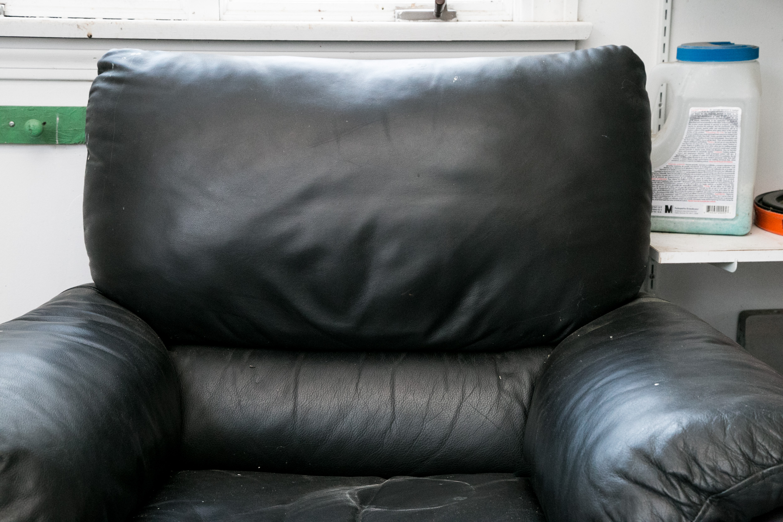 Contemporary Italsofa Black Leather Chair