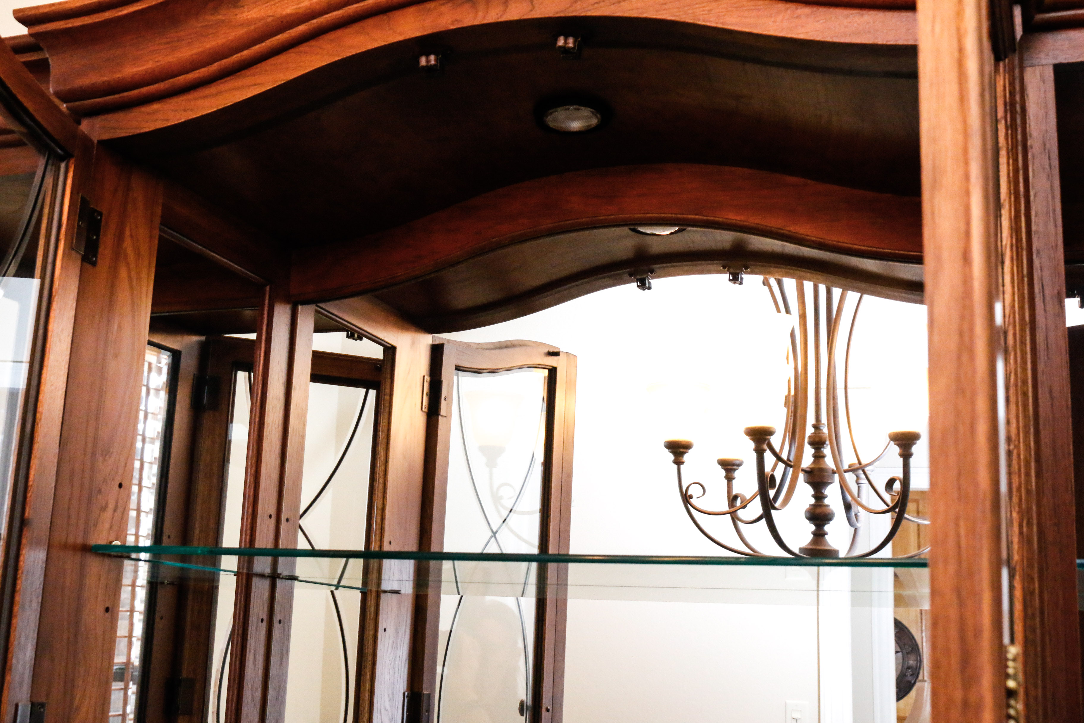 Large Glass and Wooden China Cabinet by Thomasville