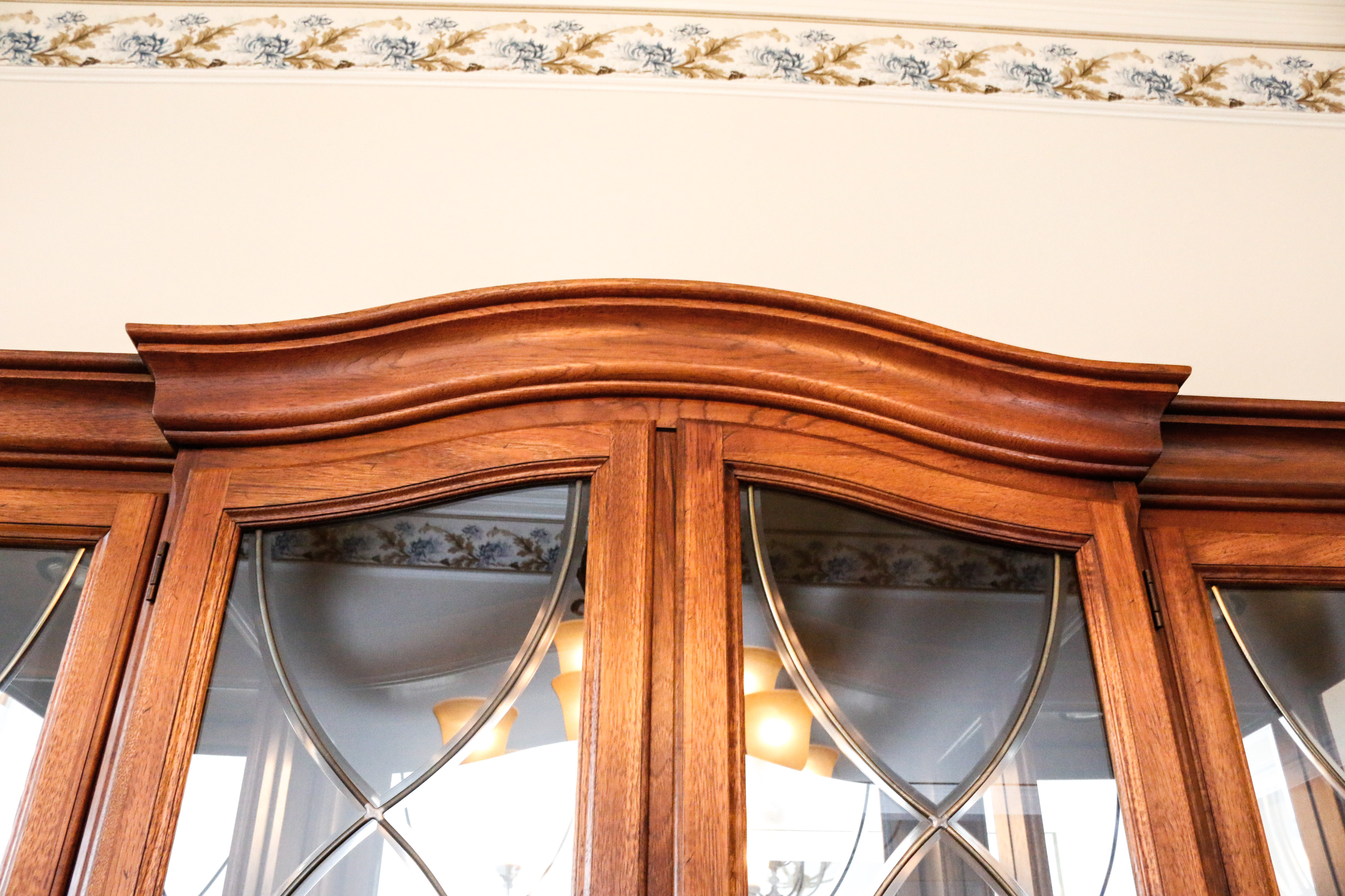 Large Glass and Wooden China Cabinet by Thomasville