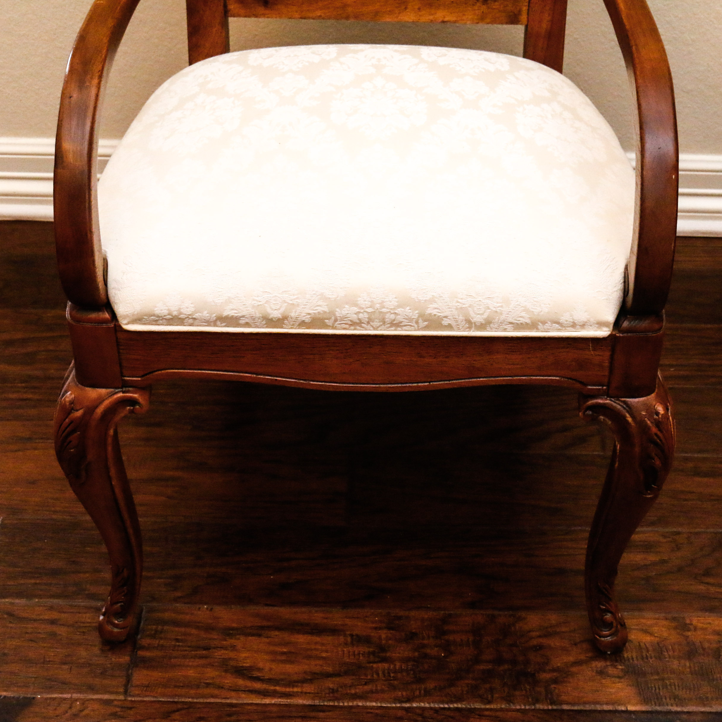 Set of Wooden and Cane Back Dining Room Chairs