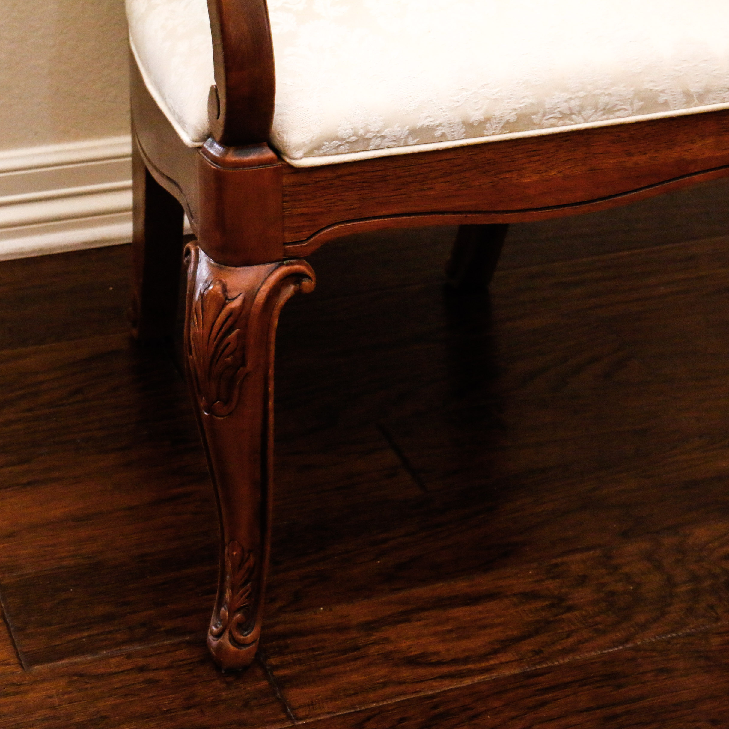 Set of Wooden and Cane Back Dining Room Chairs