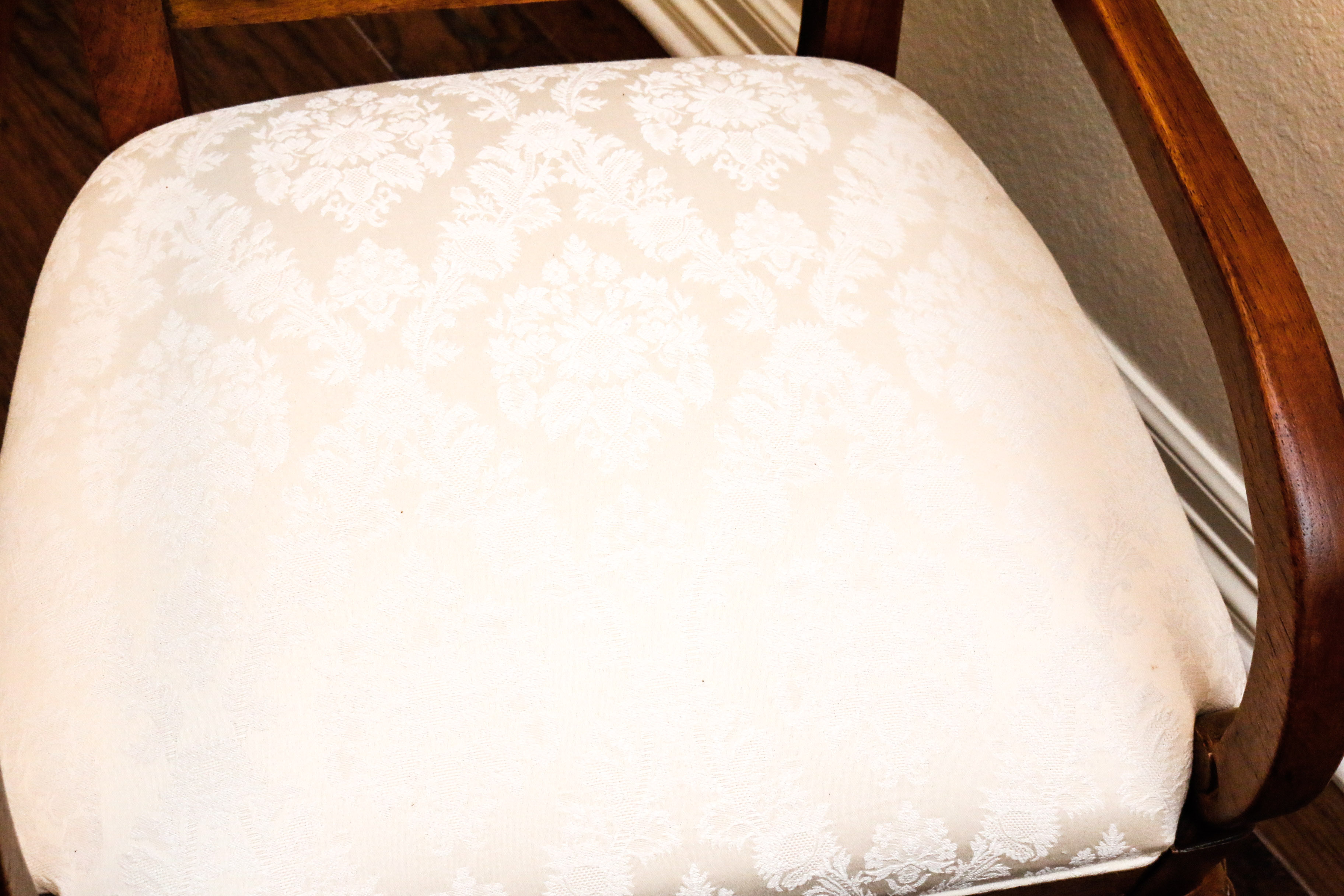 Set of Wooden and Cane Back Dining Room Chairs