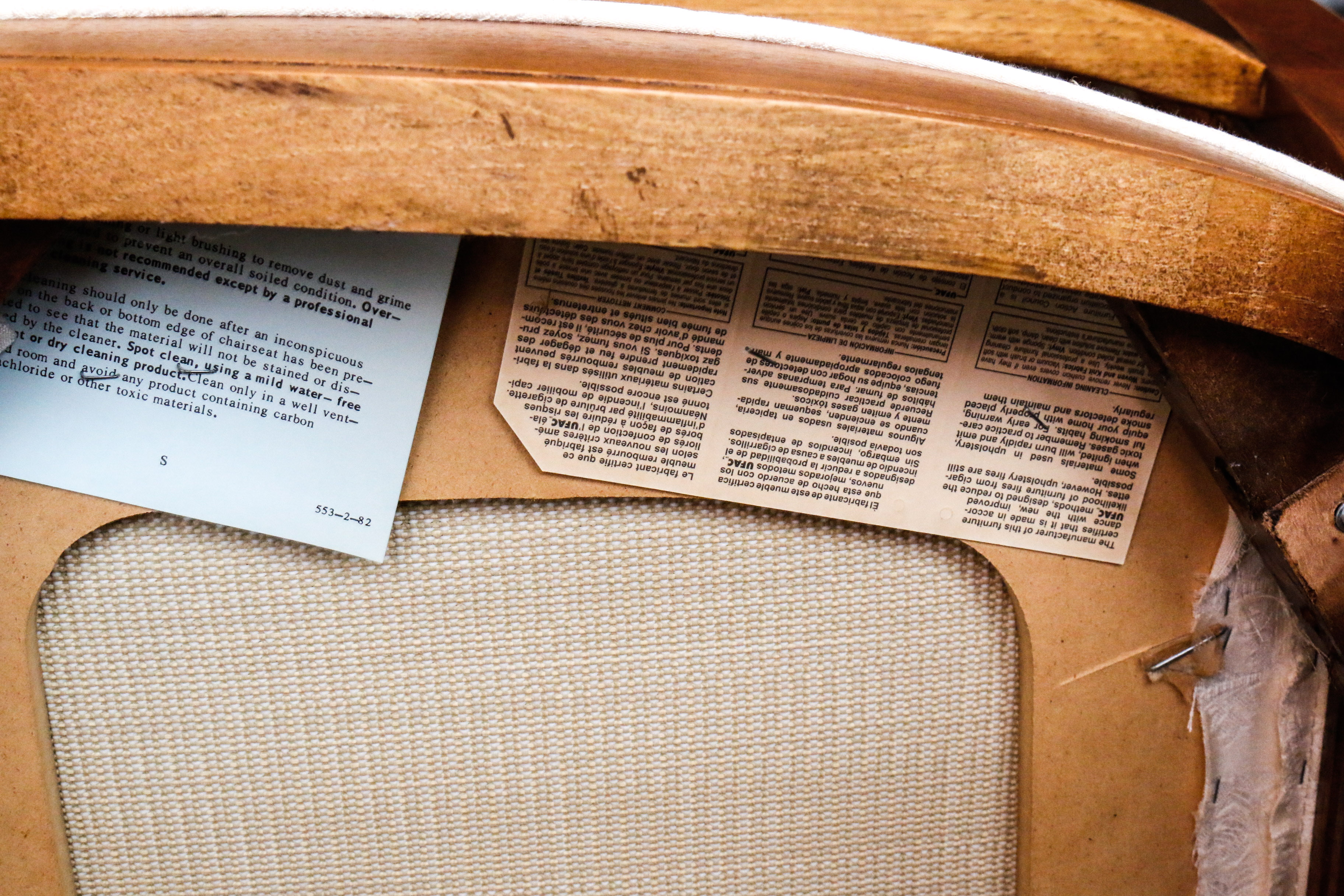 Set of Wooden and Cane Back Dining Room Chairs