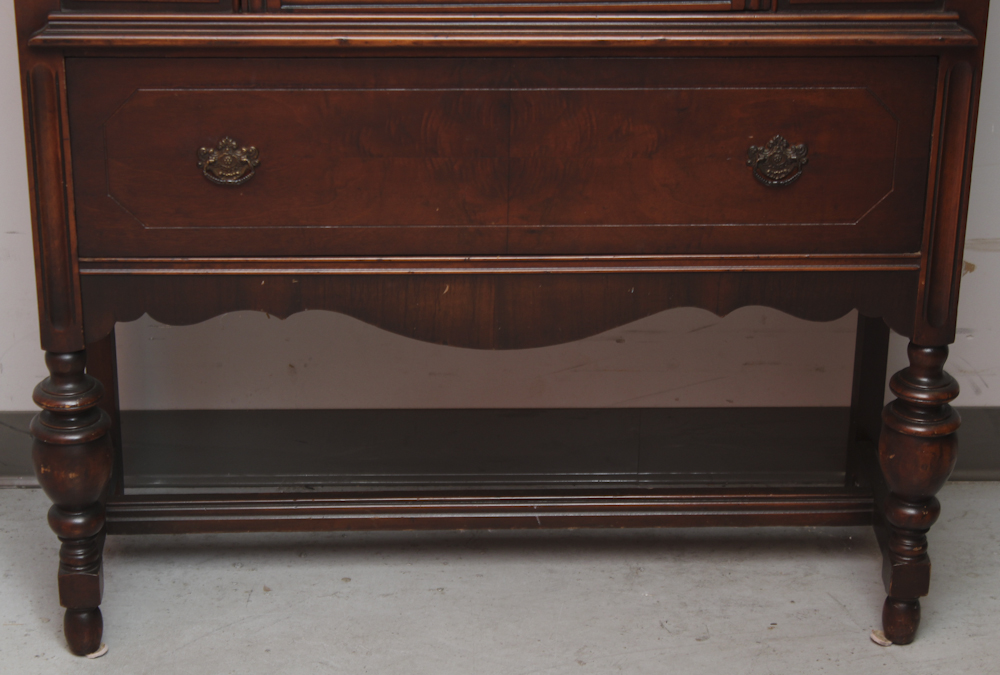 Circa 1930s Jacobean Style China Cabinet