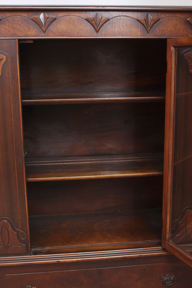 Circa 1930s Jacobean Style China Cabinet