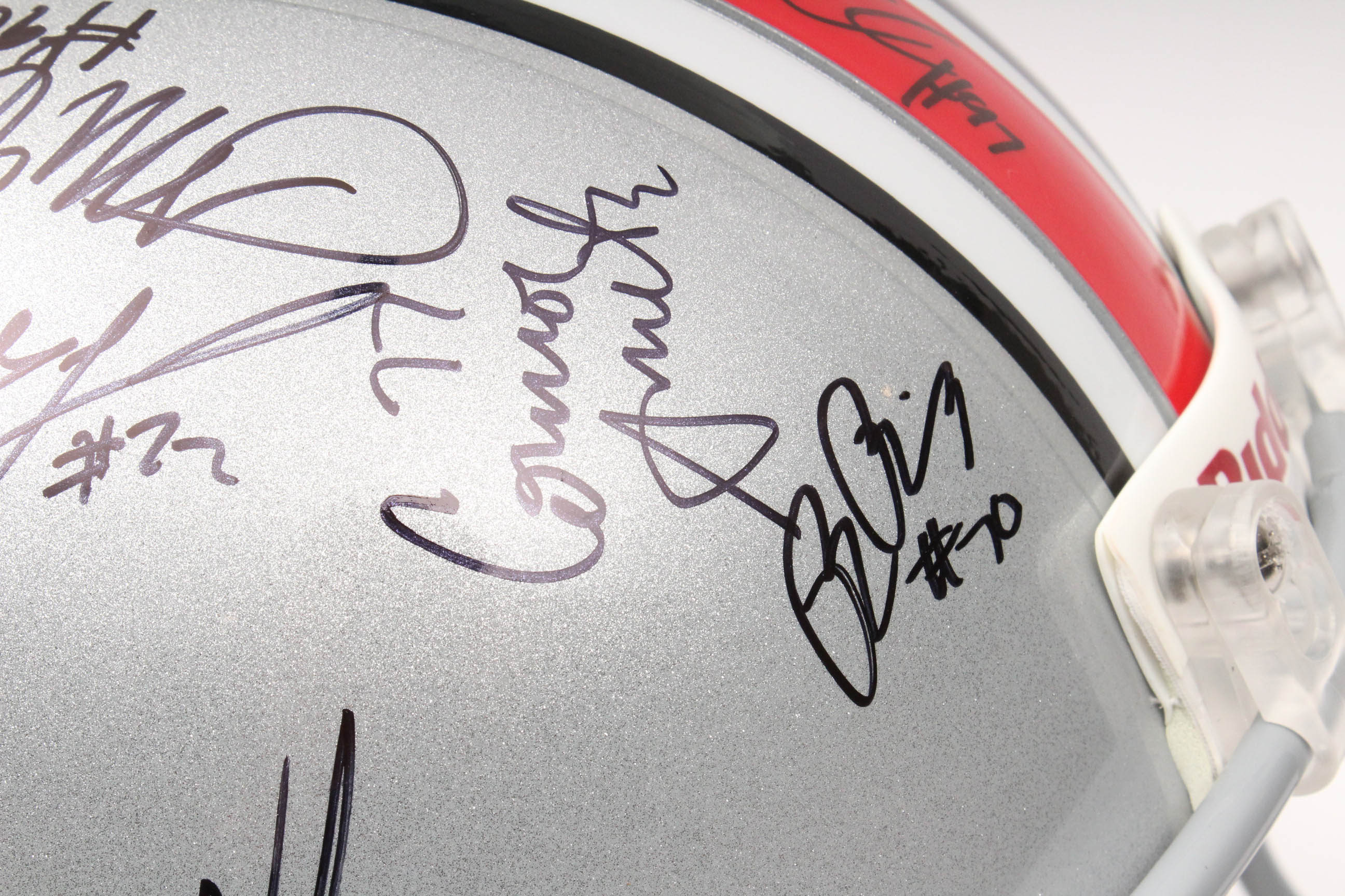 Jim Tressel and Players Autographed OSU Helmet