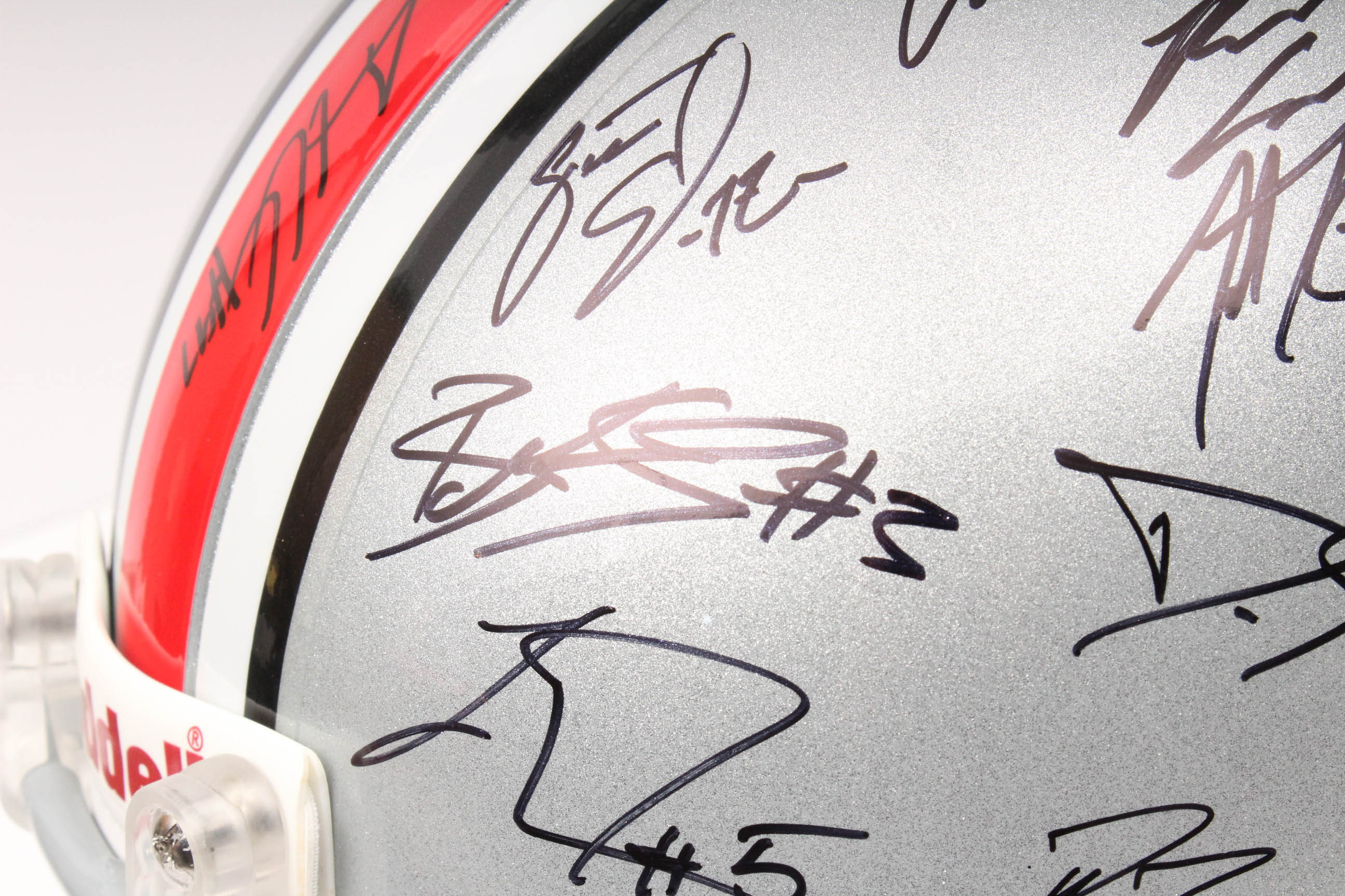 Jim Tressel and Players Autographed OSU Helmet