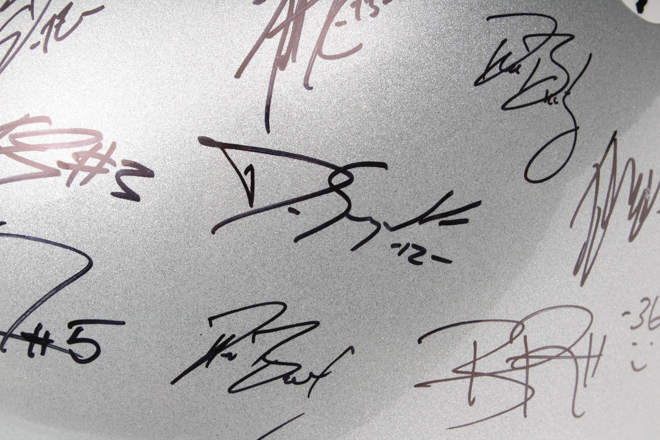 Jim Tressel and Players Autographed OSU Helmet