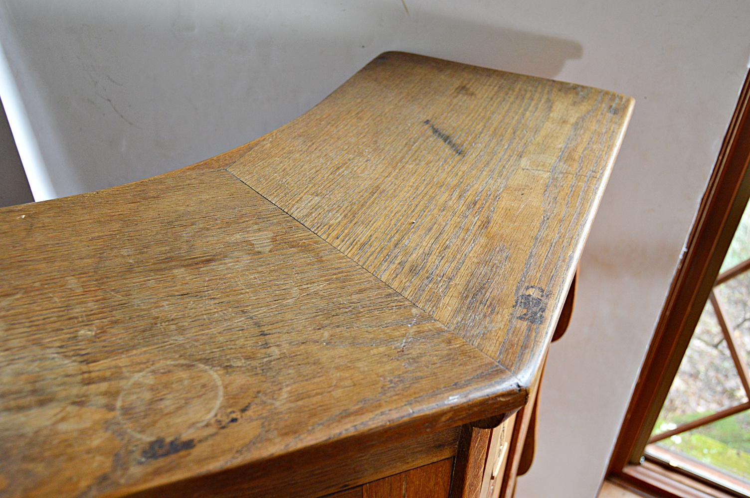 Vintage English Gothic Style Oak Bar