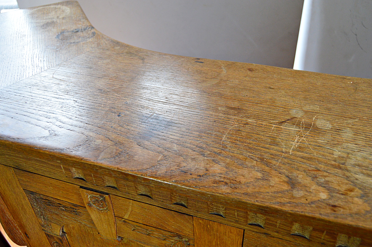 Vintage English Gothic Style Oak Bar