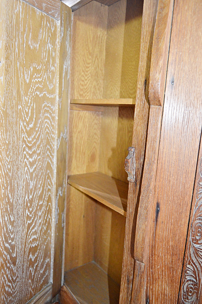 Vintage English Gothic Style Oak Bar