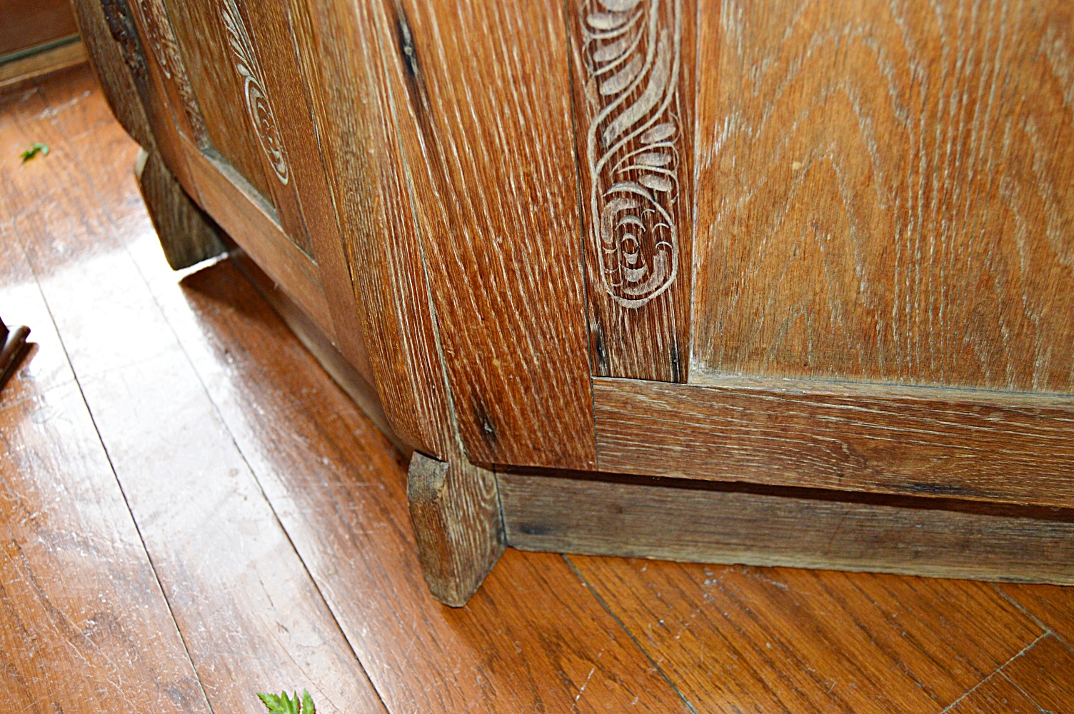 Vintage English Gothic Style Oak Bar