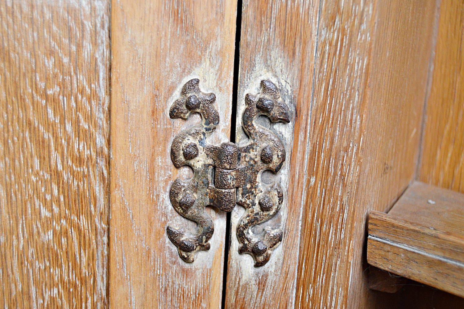Vintage English Gothic Style Oak Bar