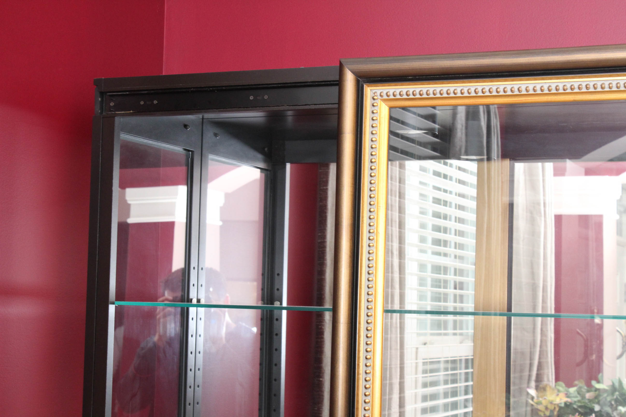 Framed Glass Sliding Door Lighted Display Case