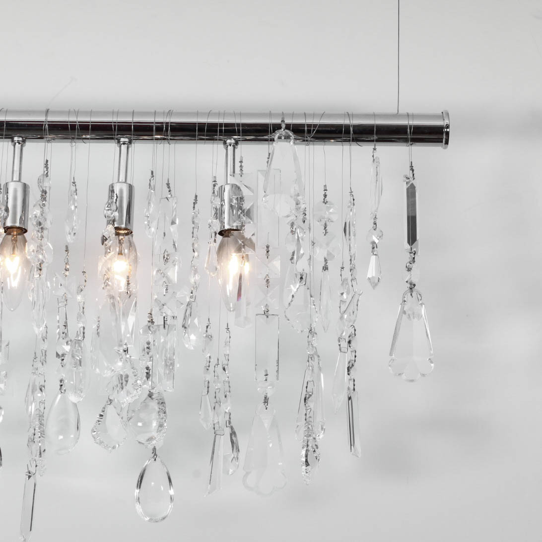 Modern Crystal Linear Chandelier By Nuevo