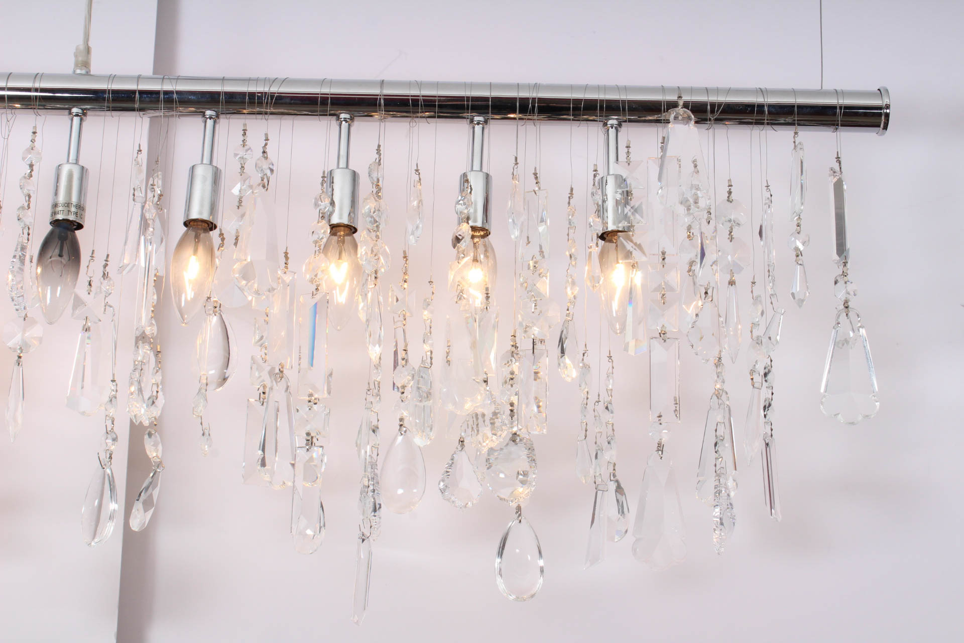 Modern Crystal Linear Chandelier By Nuevo