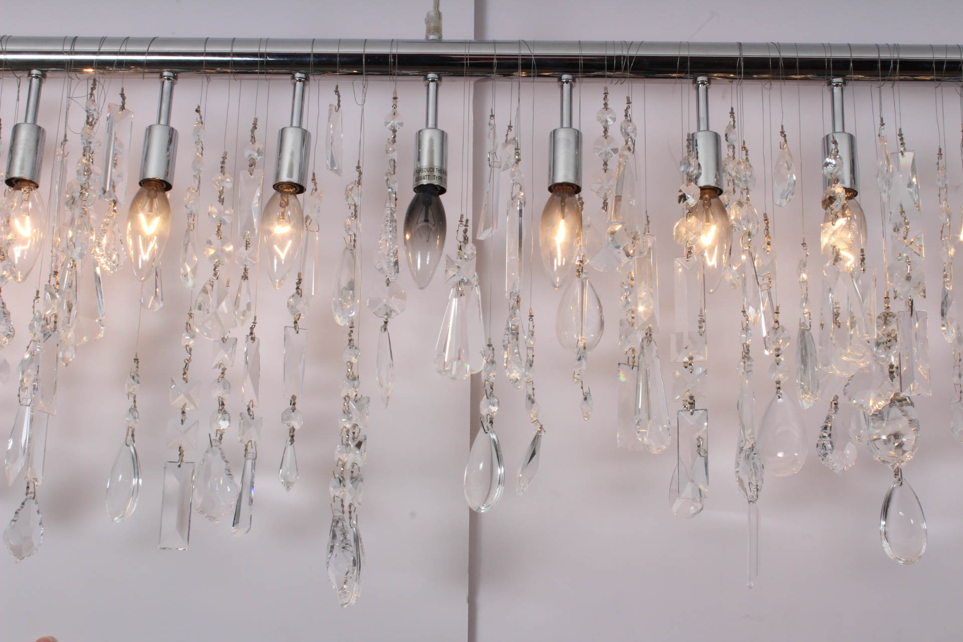 Modern Crystal Linear Chandelier By Nuevo