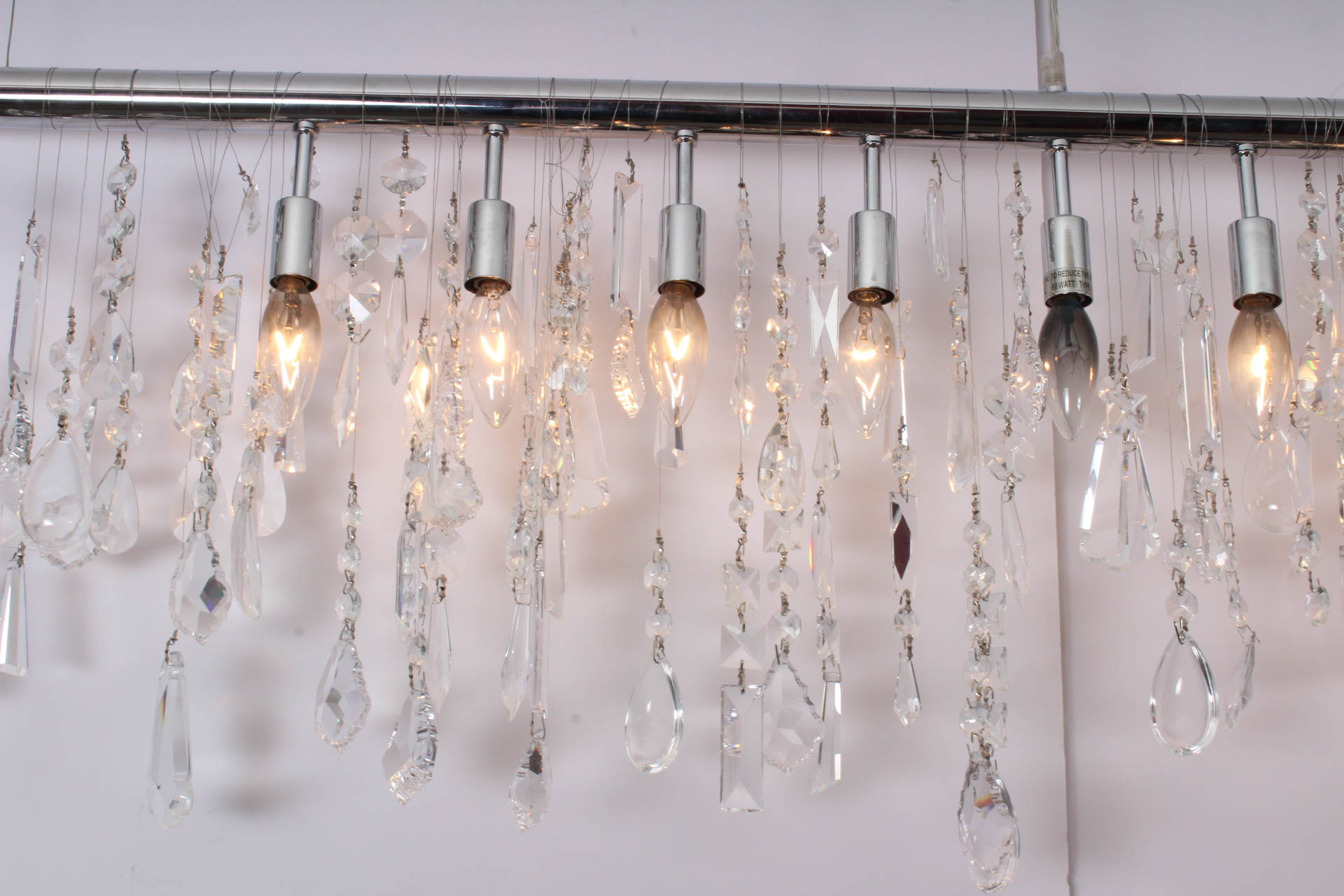 Modern Crystal Linear Chandelier By Nuevo