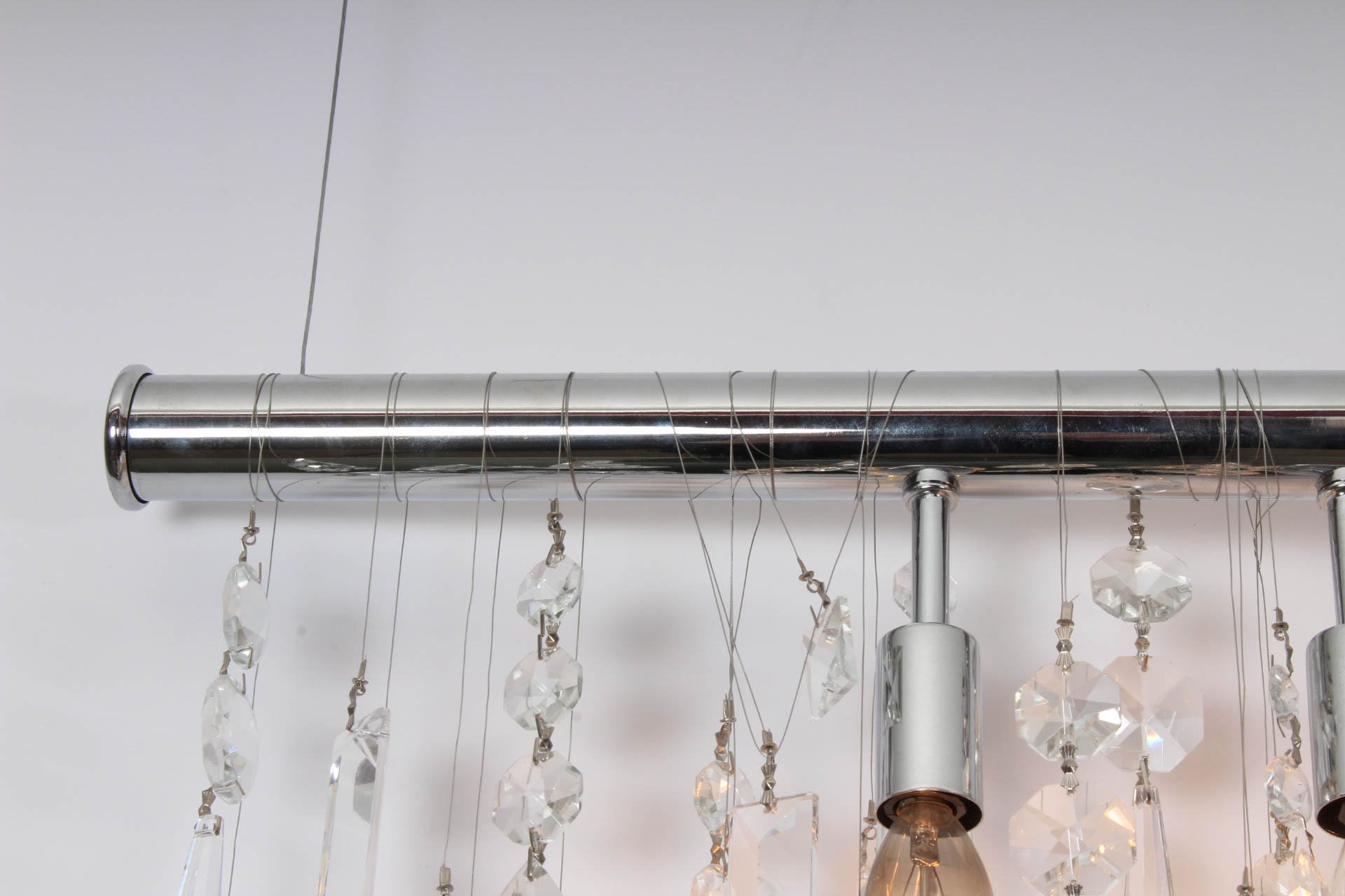 Modern Crystal Linear Chandelier By Nuevo