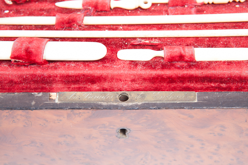 French Victorian Amboyna Sewing Kit