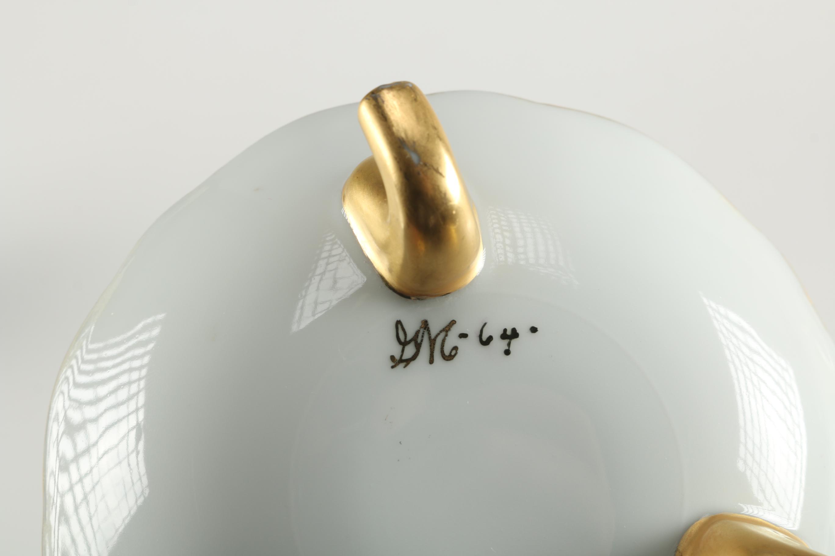 Signed, Hand-Painted Tableware Featuring Bareuther