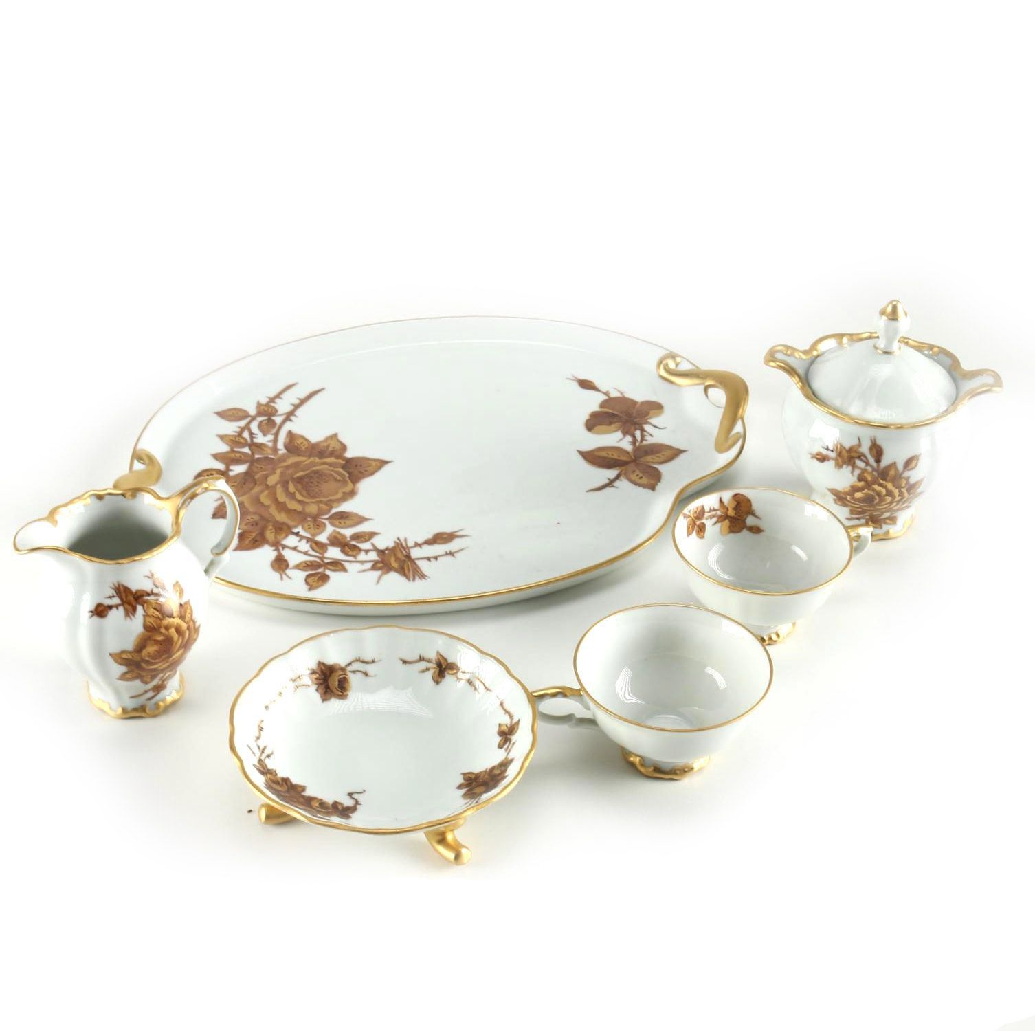 Signed, Hand-Painted Tableware Featuring Bareuther