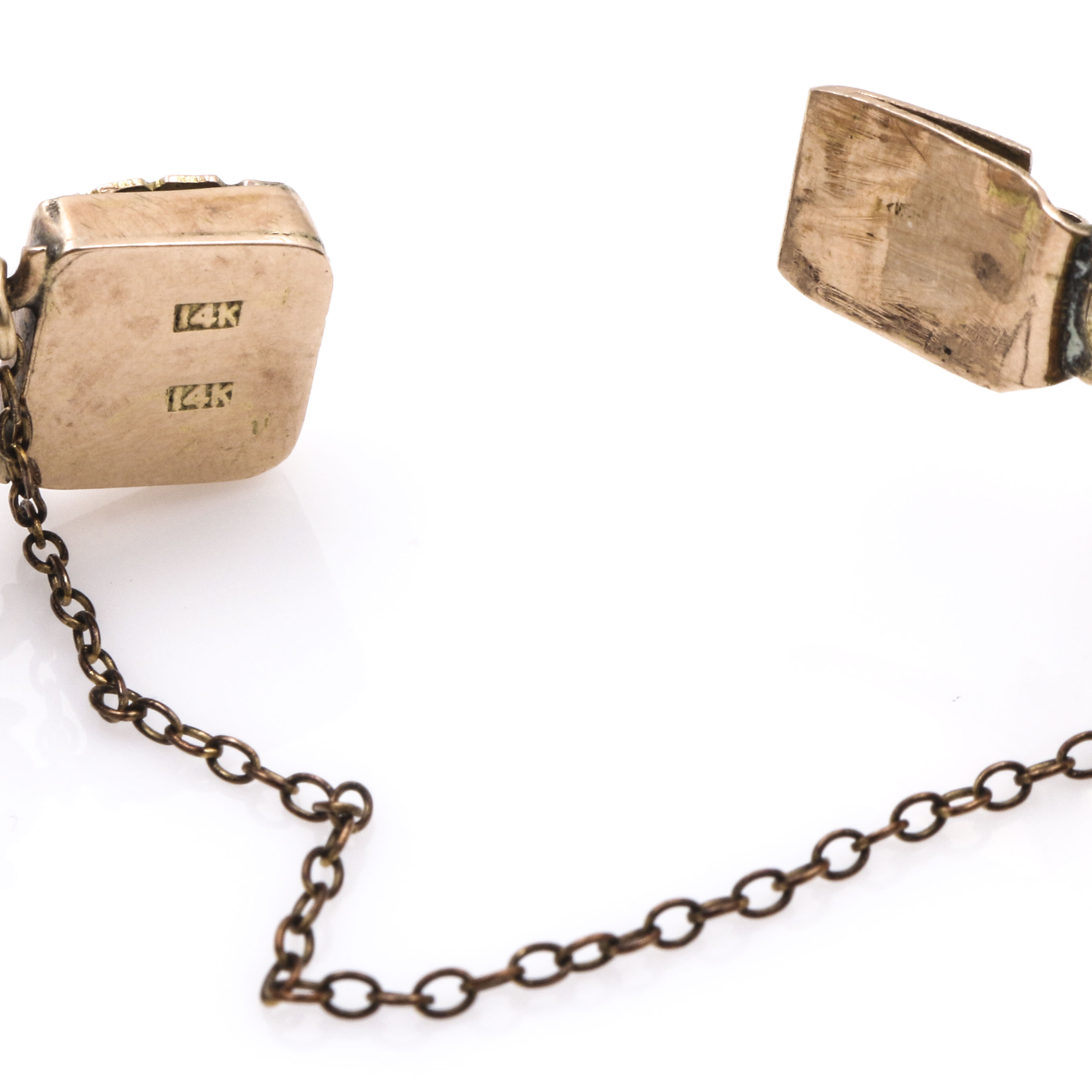 10K Yellow Gold Nephrite Asian Style Bracelet