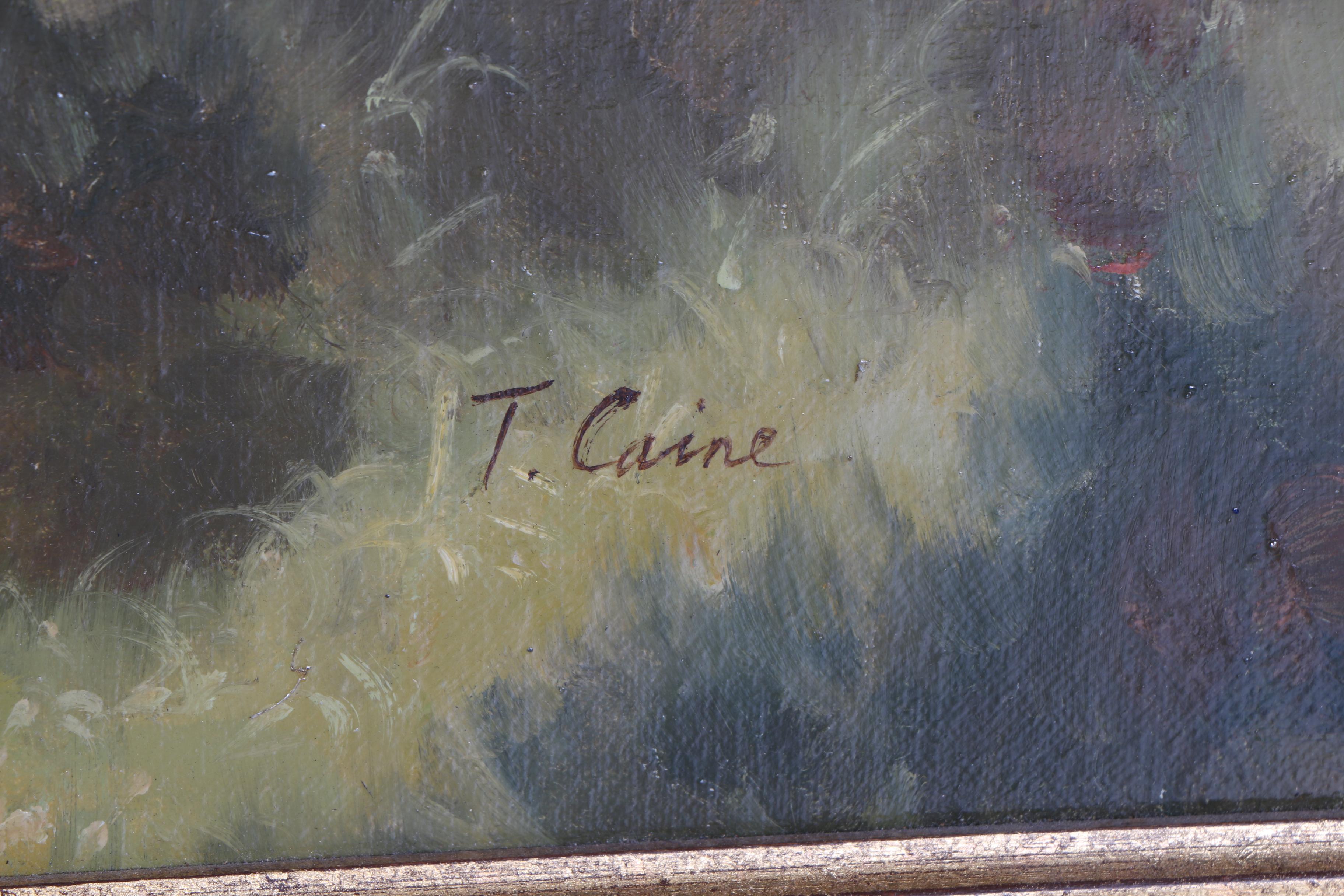Original T. Caine Oil Painting After Monet's "Basin at Argenteuil"