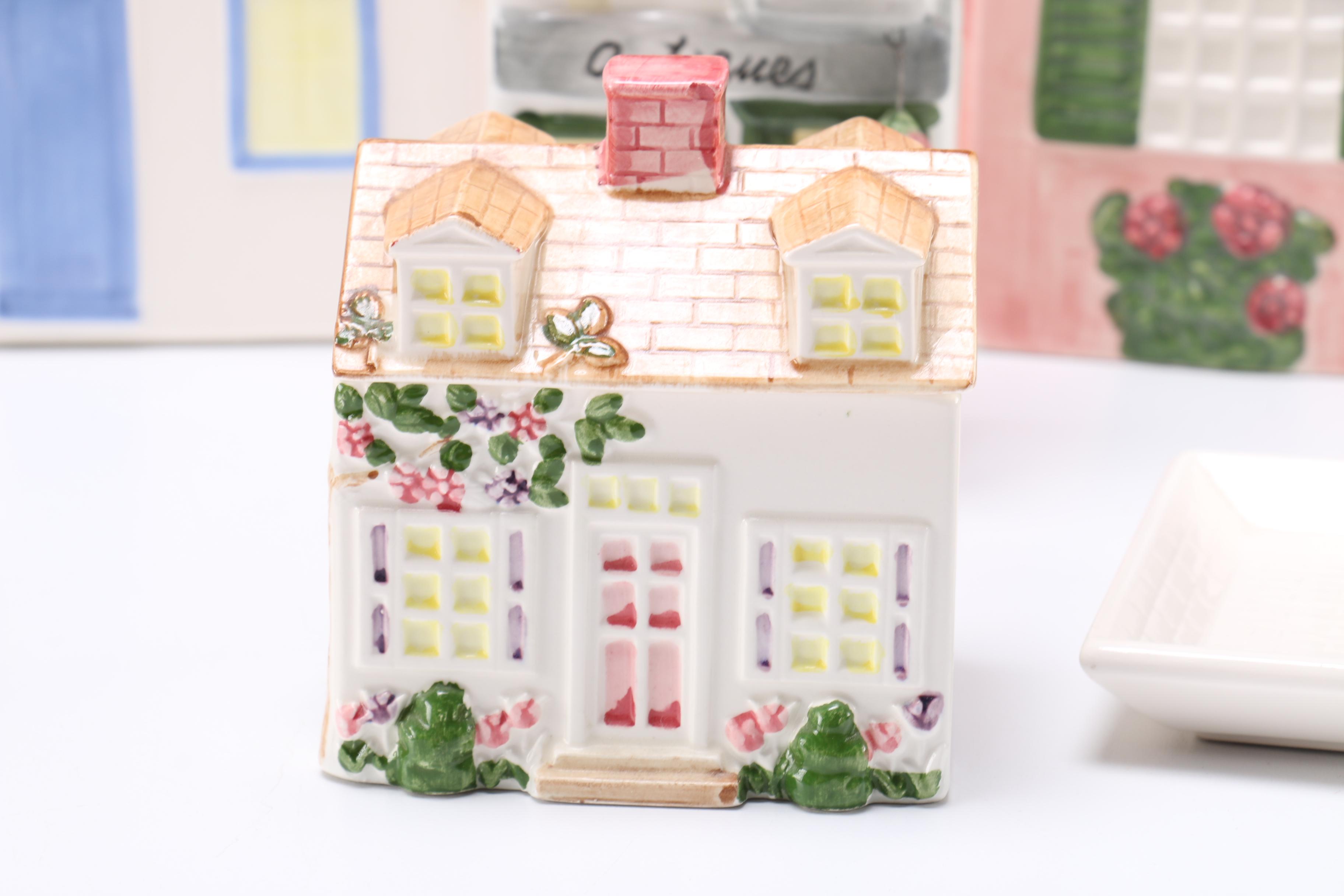 Collection of Ceramic House Themed Decor