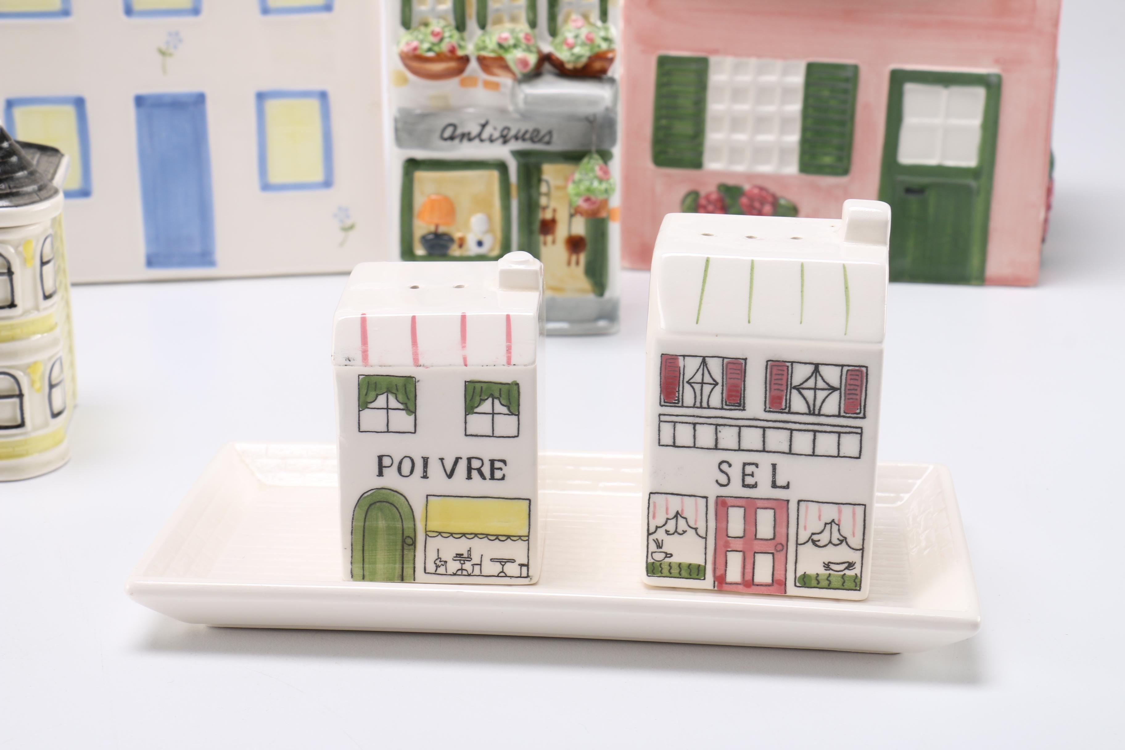 Collection of Ceramic House Themed Decor