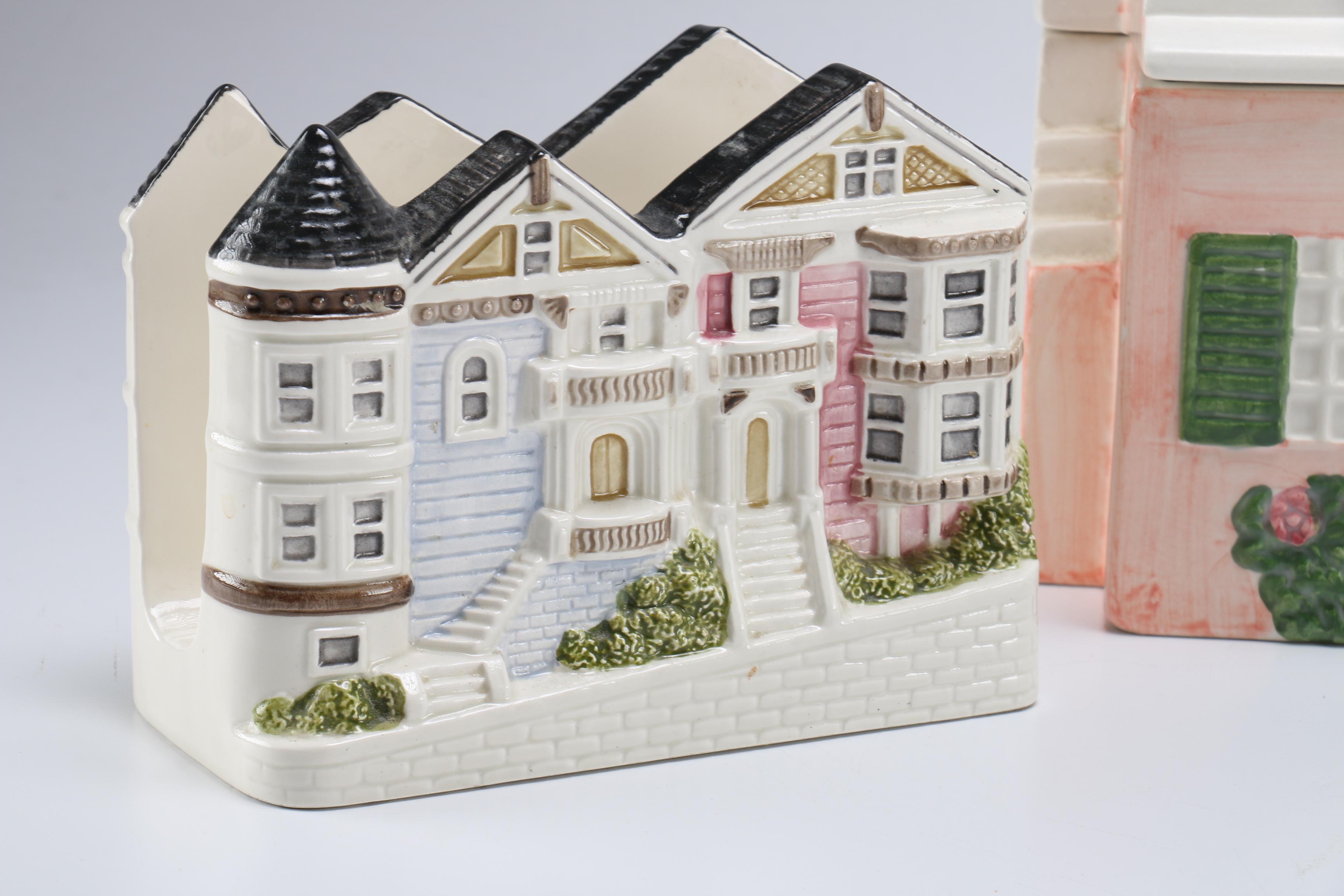 Collection of Ceramic House Themed Decor