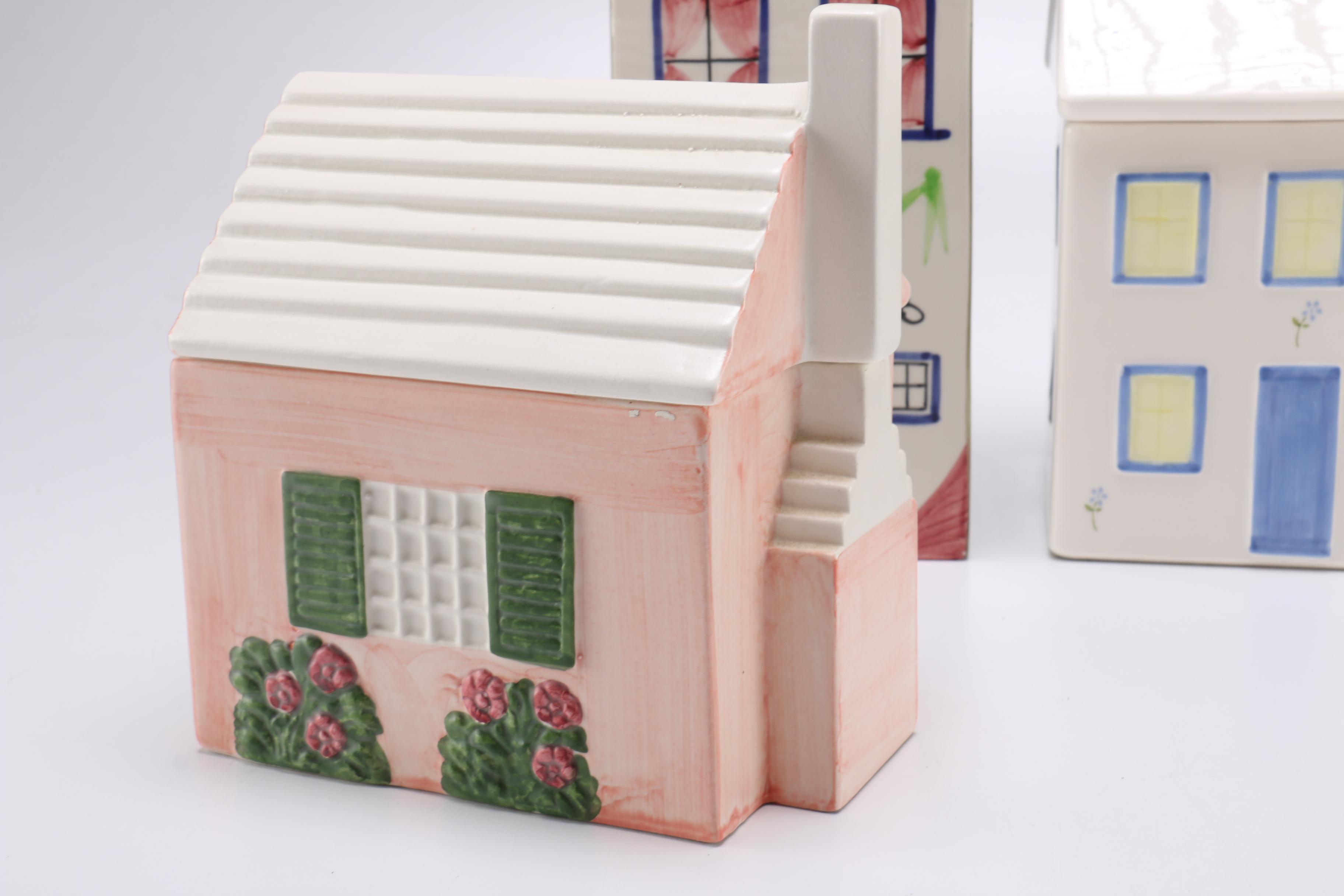 Collection of Ceramic House Themed Decor