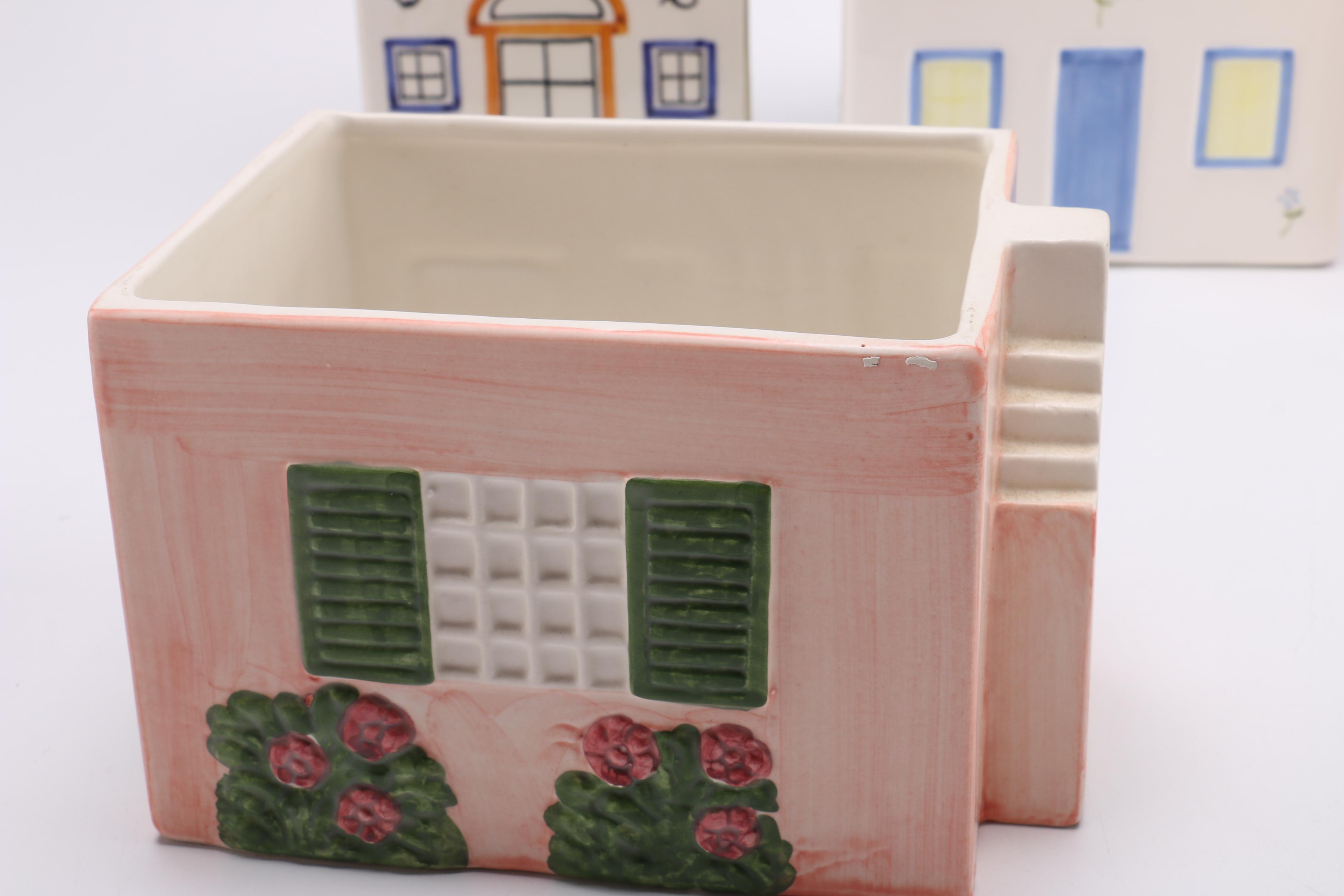 Collection of Ceramic House Themed Decor