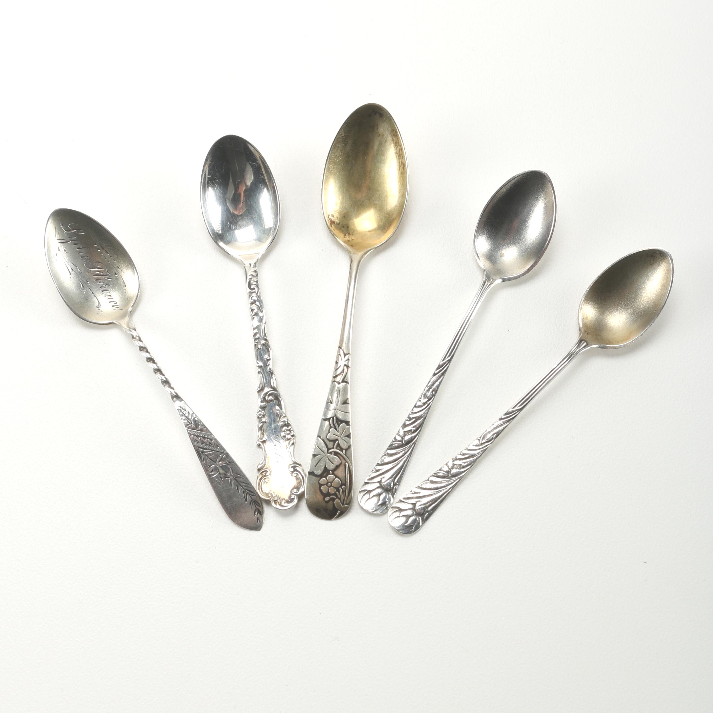 Sterling Silver Demitasse Spoons Featuring Gorham and Frank M. Whiting